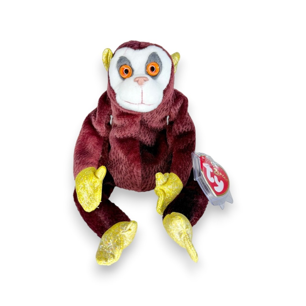 Monkey the Monkey | Golden Zodiac Mischief | Mint Heart Tag TY Beanie Baby